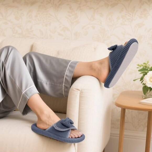 ⚡Woman Grey Arch Support Open Toe Orthopedic Adjustable Home Indoor Slippers - Picture 8 of 8